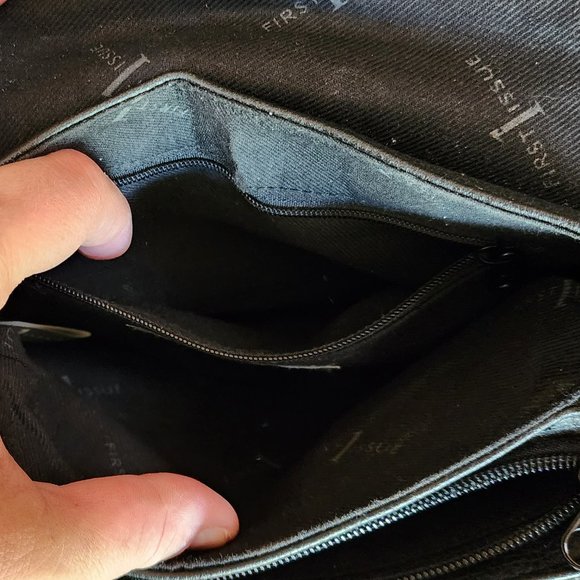 First Issue Black Faux Leather Shoulder Bag - Picture 16 of 16